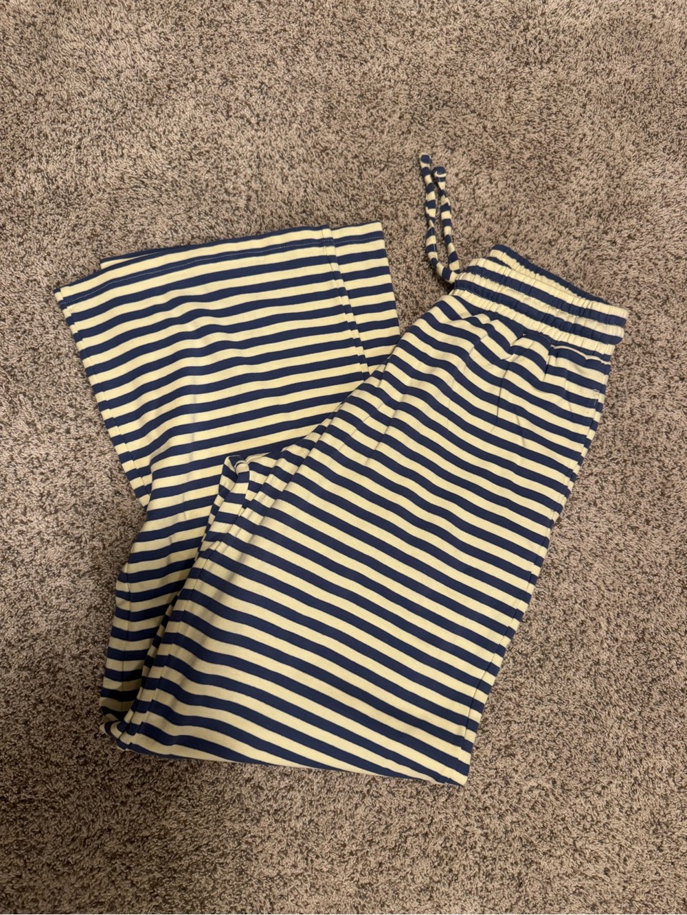 Daily Drills Navy and Lemonade Striped Cotton Pants